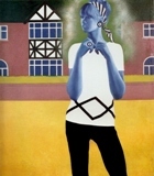 Neville King. “Mulher com Brinco Azul e Branco”.